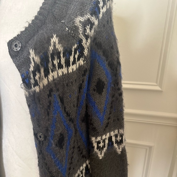 Free People Oversized Frosted Fair Isle Cardigan Jacket - Picture 7 of 10